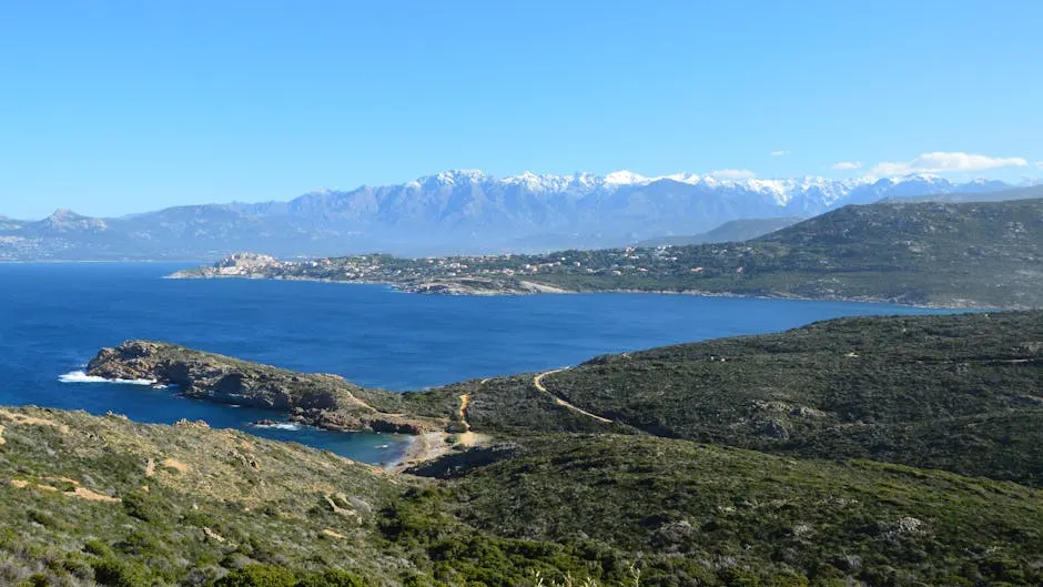 Vista delle spiagge sabbiose di Pietrasanta con le Alpi Apuane sullo sfondo.